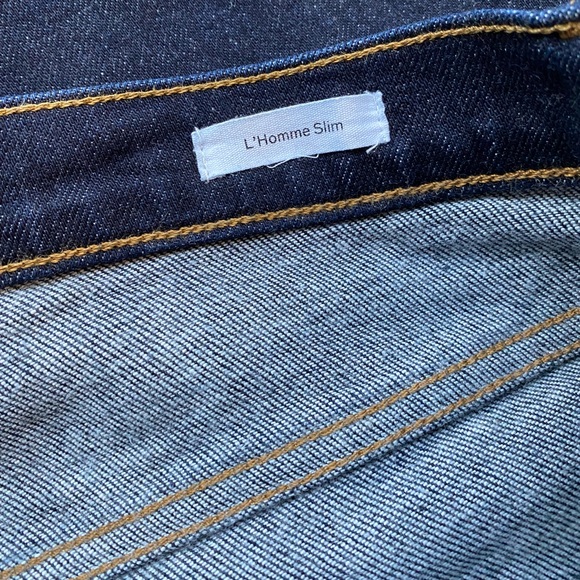 FRAME Dark Denim L'Homme Slim Straight Leg Jeans Men Size 30. - Picture 5 of 10